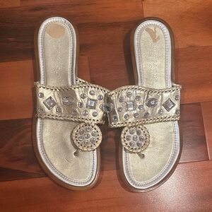 5/$25!! Mila Paoli Gold Embellished Sandals
